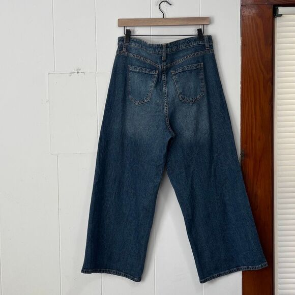 Time and Tru Button Fly Wide Leg Crop Jeans Size 14 - Picture 3 of 4